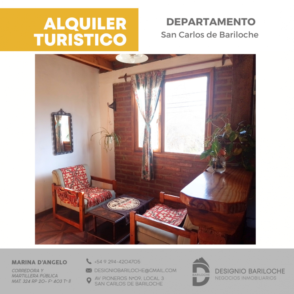 Departamento de alquiler turistico en Bariloche