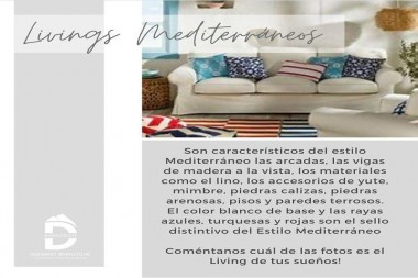 DISEÑO DE INTERIORES: LIVINGS MEDITERRÁNEOS